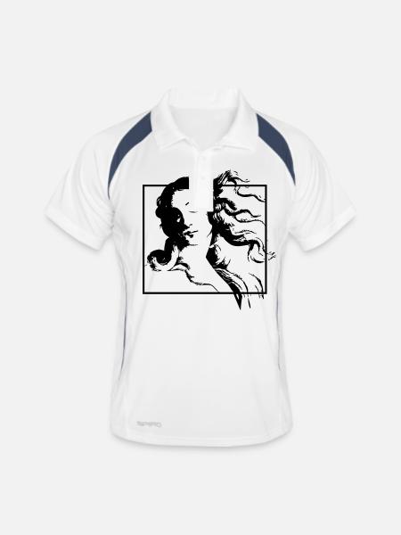 Venus - Männer Polo atmungsaktiv - Weiß/Navy - Vorne