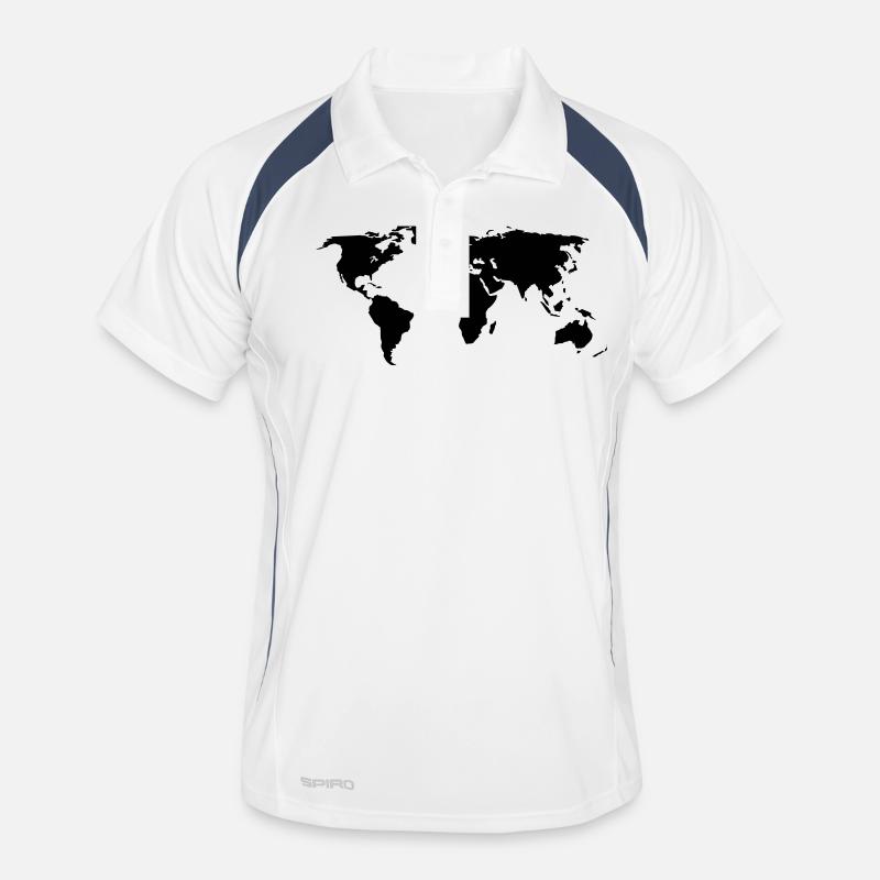 world map Men's Polo breathable