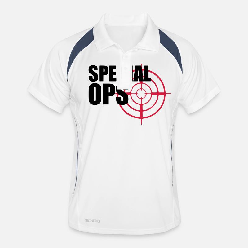 Special Ops crosshairs - Men's Polo breathable - white/navy