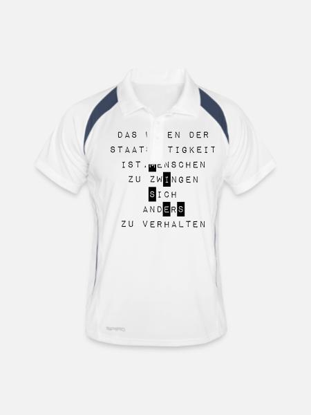 Mises über den Staat - Männer Polo atmungsaktiv - Weiß/Navy - Vorne