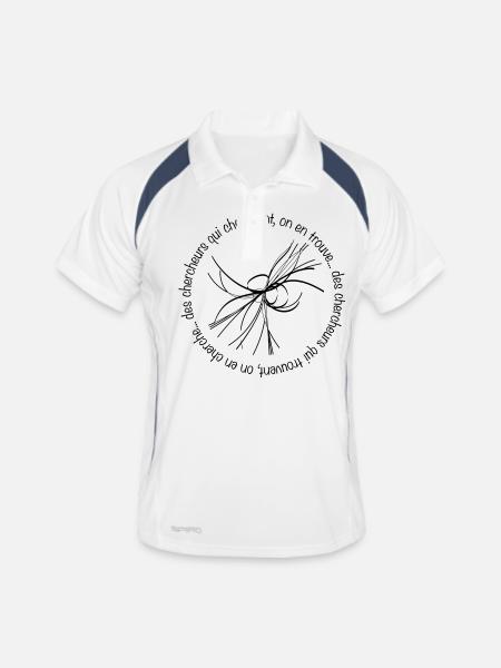 Boson de Higgs - chercheurs qui cherchent - Polo respirant Homme - blanc/marine - Devant