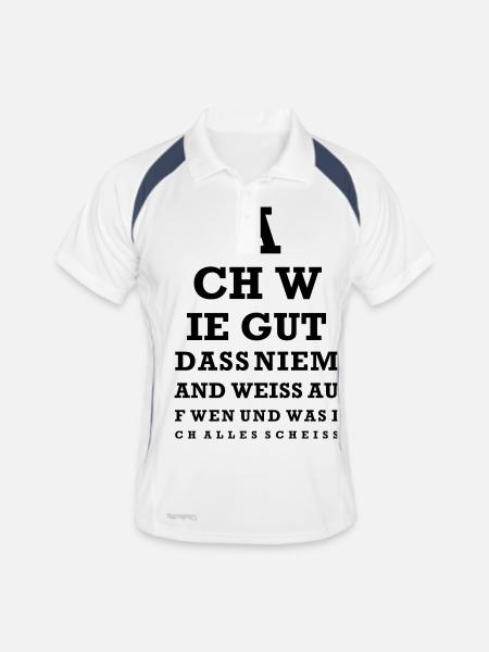Vision Test - ô combien bon ... - Polo respirant Homme - blanc/marine - Devant