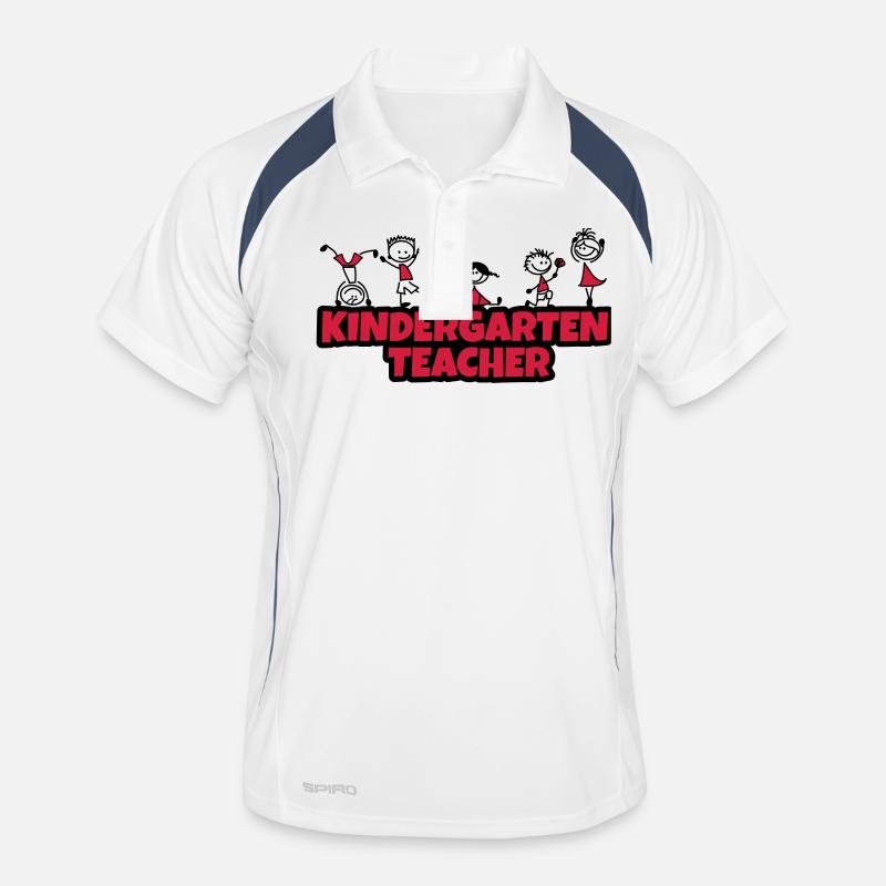 kindergarten teacher - Männer Polo atmungsaktiv - Weiß/Navy