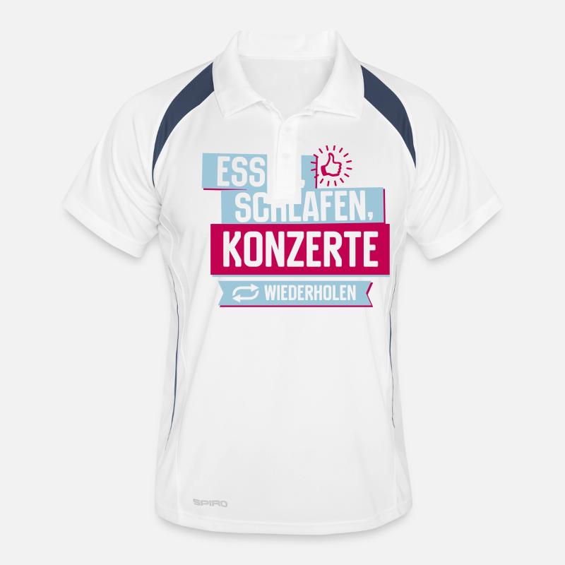 Hobby Konzerte - Männer Polo atmungsaktiv - Weiß/Navy