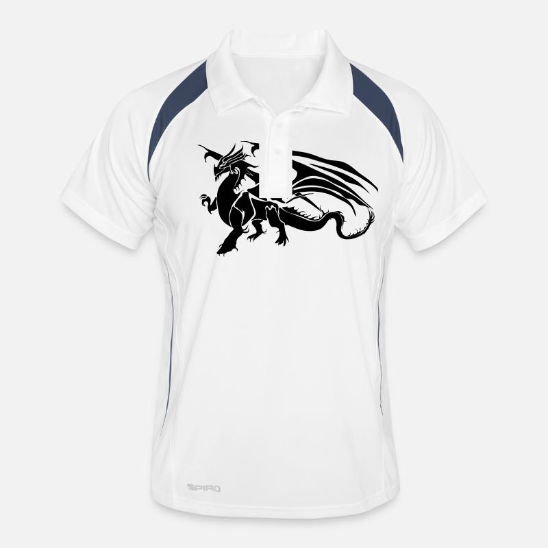 Drache am Boden Männer Polo atmungsaktiv