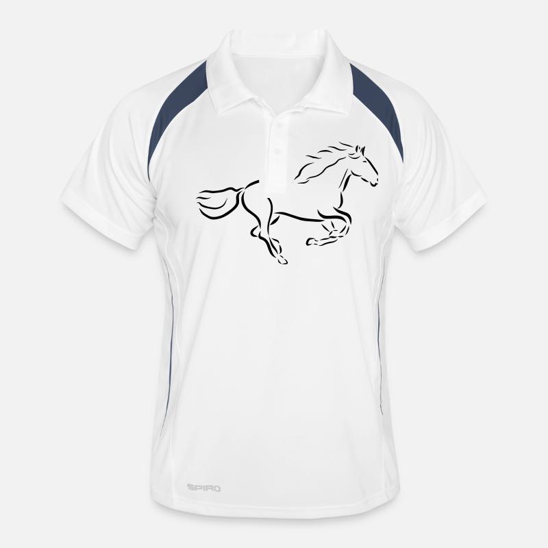 galloping horse Stallion Mare drawing Men's Polo breathable