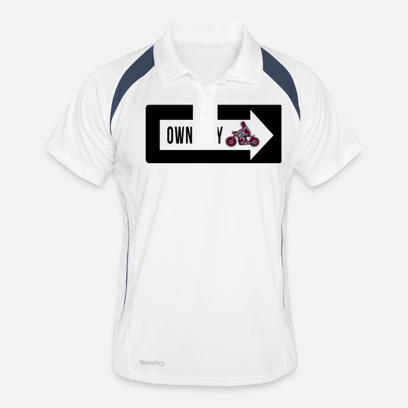 Own Way Cafe Racer - Men's Polo breathable - white/navy