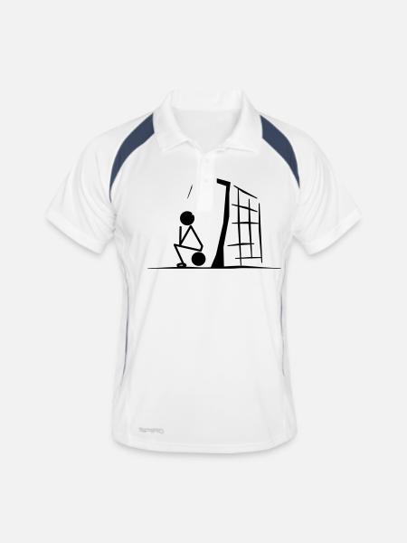 gardien - Polo respirant Homme - blanc/marine - Devant