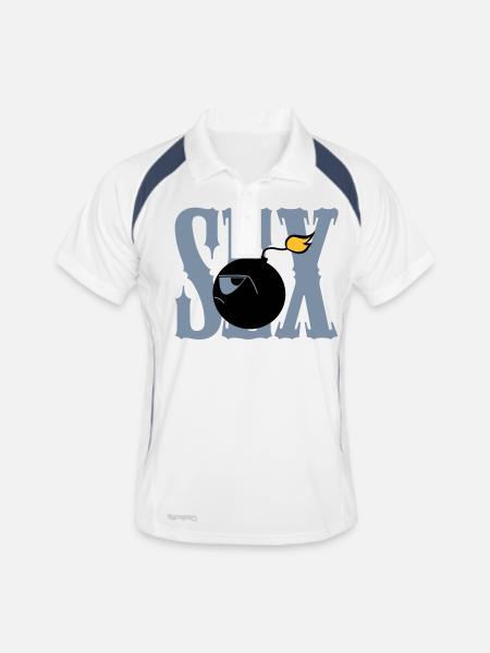 bombe sexuelle - Polo respirant Homme - blanc/marine - Devant