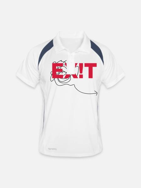EXIT - Polo respirant Homme - blanc/marine