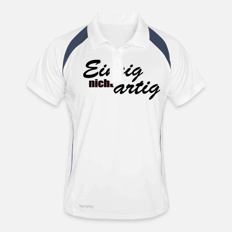 einzig nicht artig - Männer Polo atmungsaktiv - Weiß/Navy