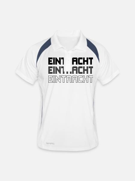Eintracht - Männer Polo atmungsaktiv - Weiß/Navy - Vorne