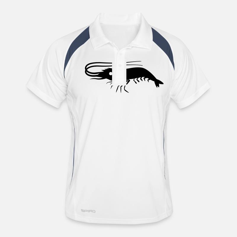 single shrimp prawn with antennae Men's Polo breathable