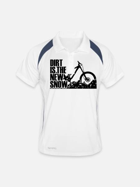 dirt is the new snow - Polo respirant Homme - blanc/marine - Devant