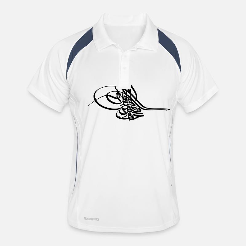 Osmanisches Reich - Männer Polo atmungsaktiv - Weiß/Navy