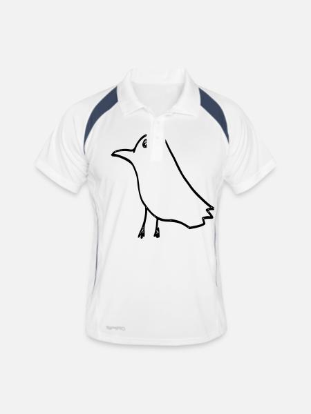 rabe - Männer Polo atmungsaktiv - Weiß/Navy - Vorne