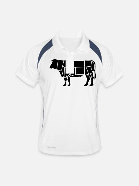 beef butcher _b1 - Men's Polo breathable - white/navy - Front