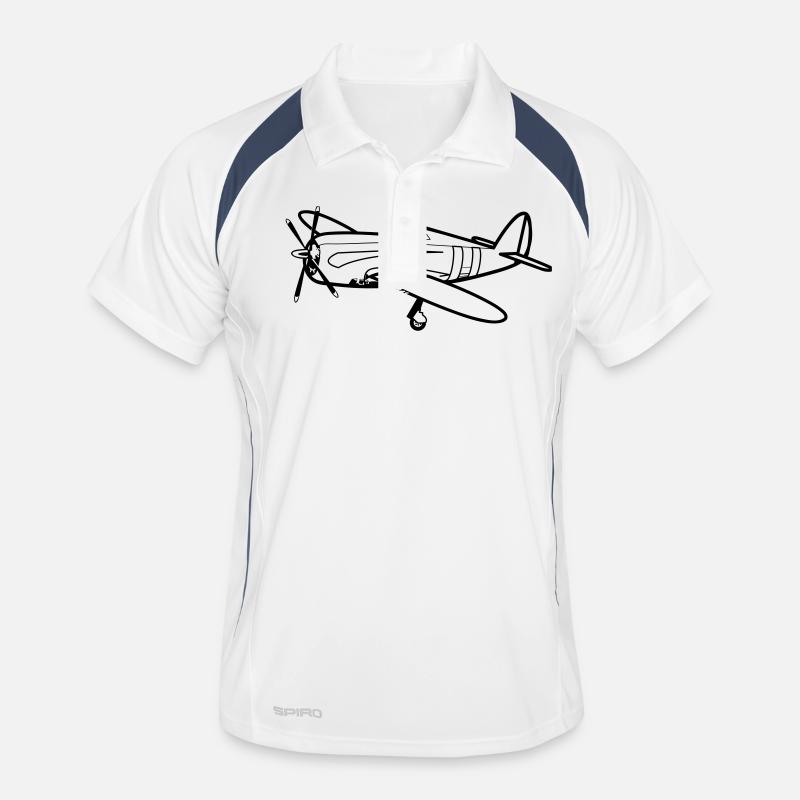 flieger - Männer Polo atmungsaktiv - Weiß/Navy