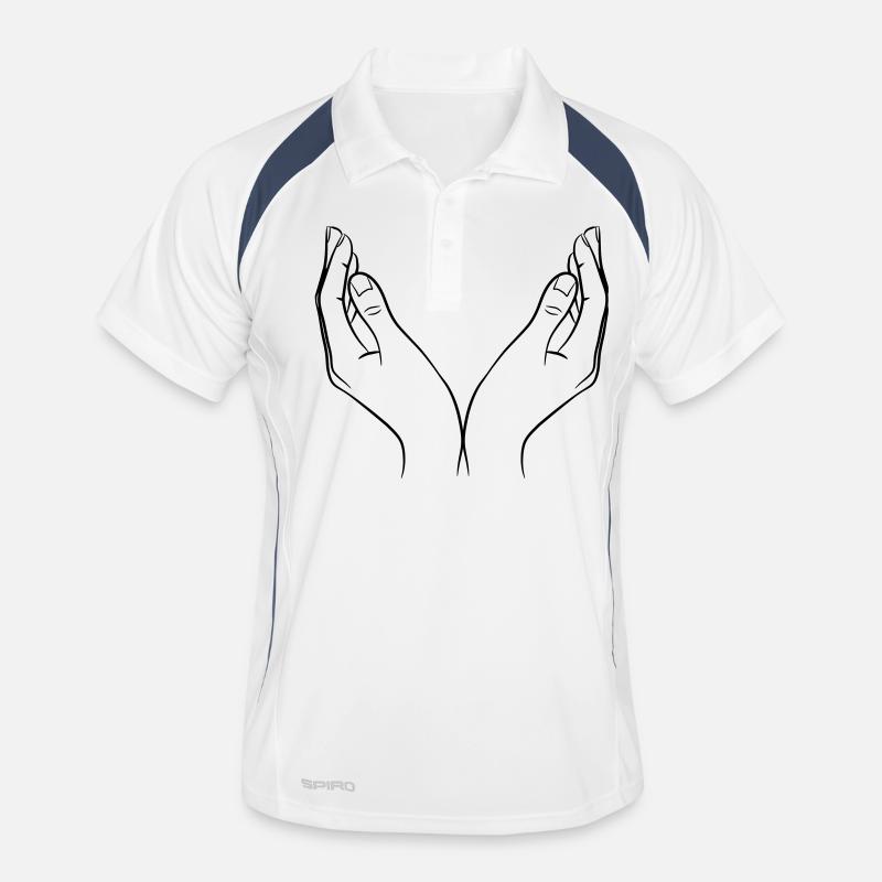 hands holding a bowl Men's Polo breathable