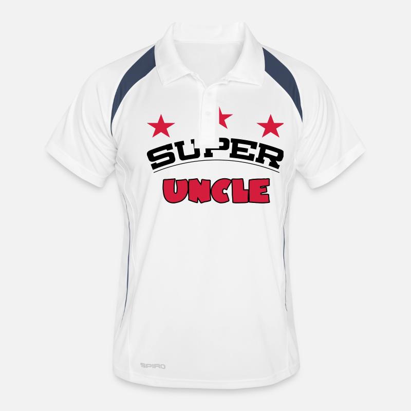 Super uncle - Männer Polo atmungsaktiv - Weiß/Navy