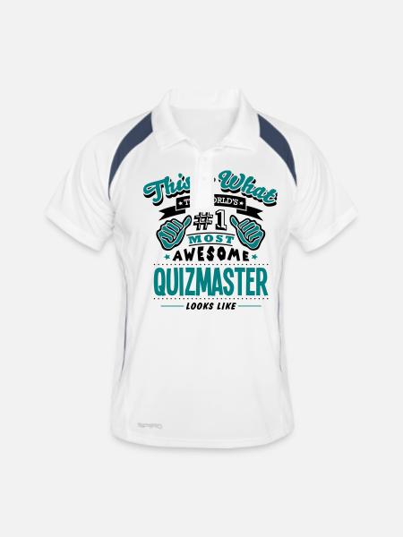 quizmaster world no1 most awesome copy - Men's Polo breathable - white/navy - Front