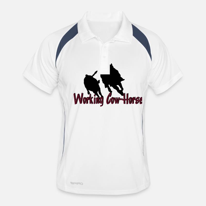 workingcowhorse - Männer Polo atmungsaktiv - Weiß/Navy
