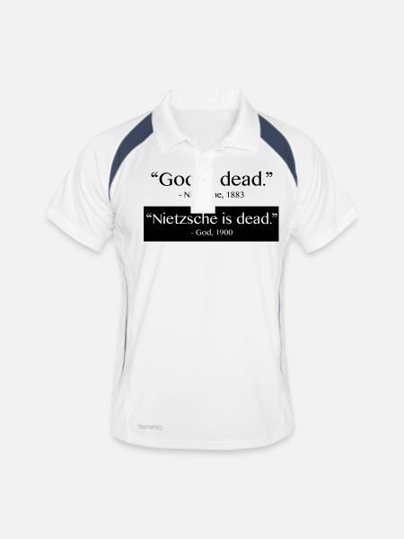 God is Dead - Nietzsche is dead - Polo respirant Homme - blanc/marine - Devant