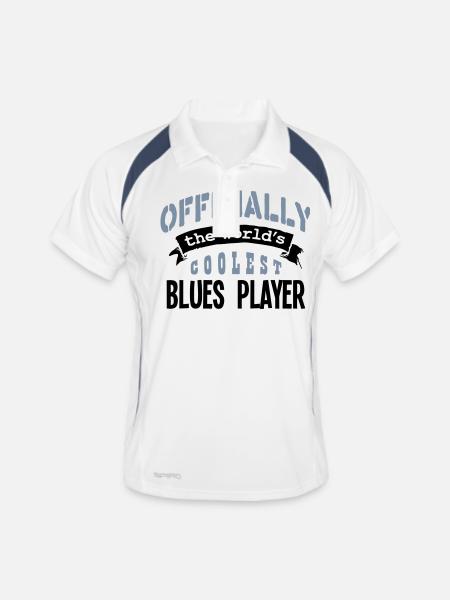 blues player officially the worlds coole - Men's Polo breathable - white/navy - Front