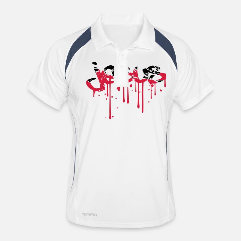 zéro sang déchire tatouage goutte graffiti lettrag Polo respirant Homme