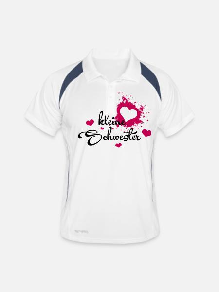 Kleine Schwester - Bestes Geburtstagsgeschenk - Polo respirant Homme - blanc/marine - Devant