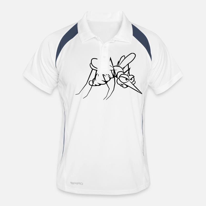 Mücke agro witzig - Männer Polo atmungsaktiv - Weiß/Navy