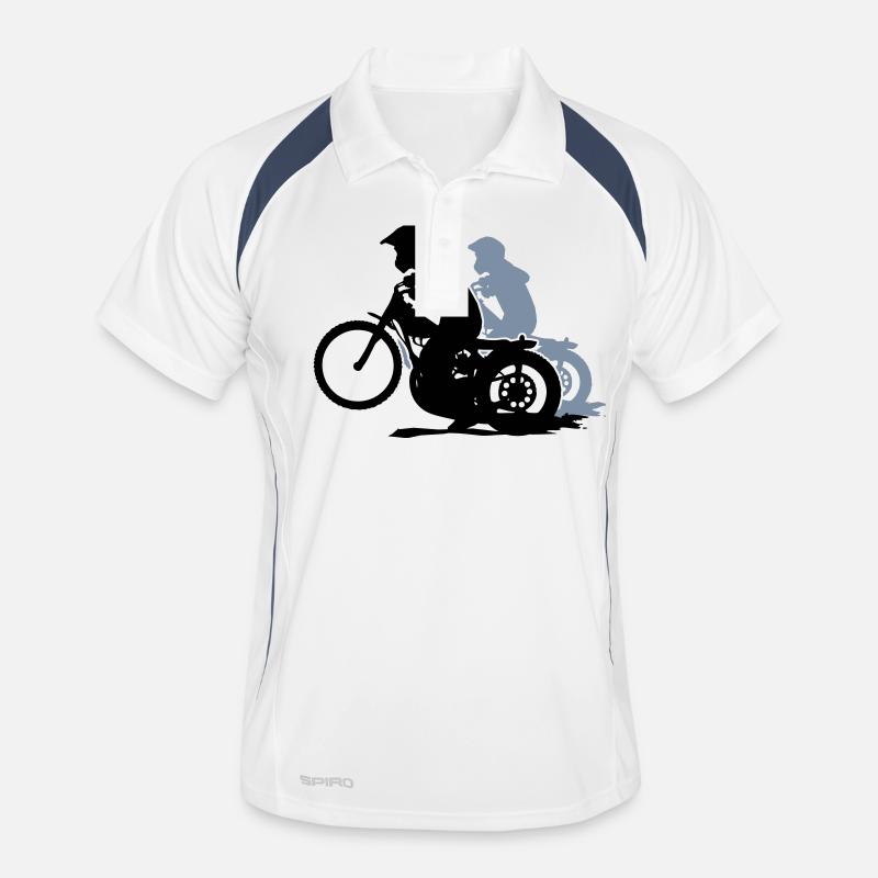Speedway - Männer Polo atmungsaktiv - Weiß/Navy