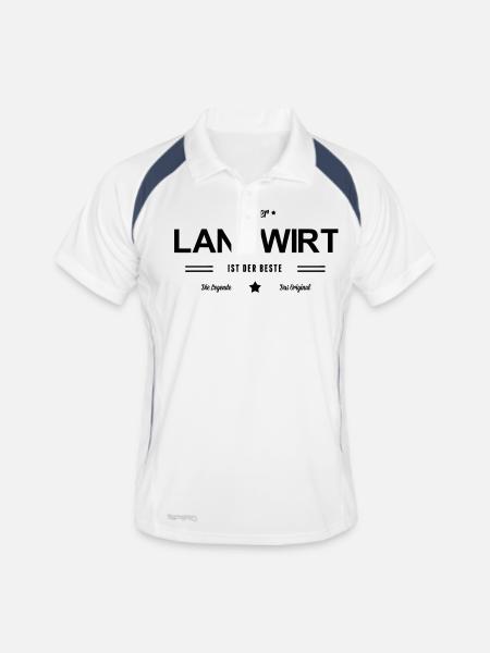 Bester Landwirt - Männer Polo atmungsaktiv - Weiß/Navy
