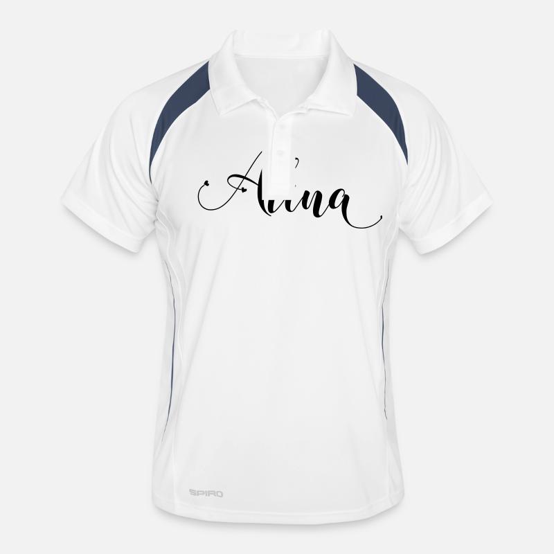 alina - Männer Polo atmungsaktiv - Weiß/Navy