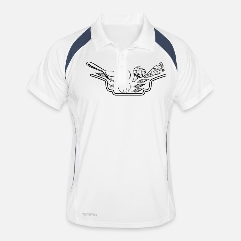 gemüse teller suppe - Männer Polo atmungsaktiv - Weiß/Navy