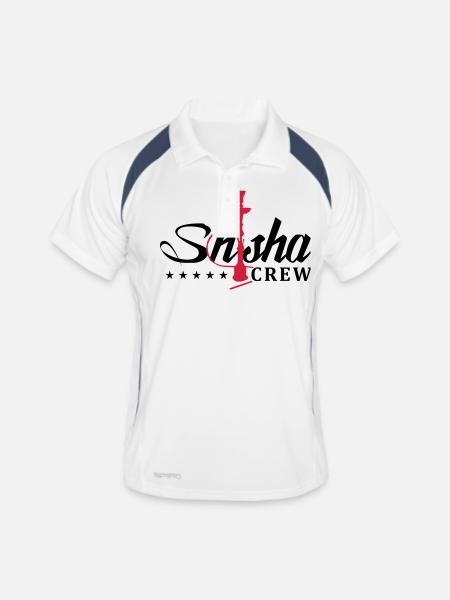 shisha crew - Men's Polo breathable - white/navy - Front
