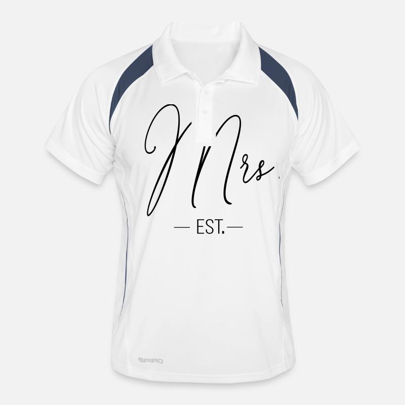 mrs_est - Männer Polo atmungsaktiv - Weiß/Navy