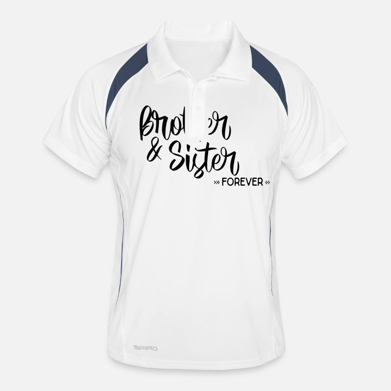 Bruder und Schwester - Männer Polo atmungsaktiv - Weiß/Navy