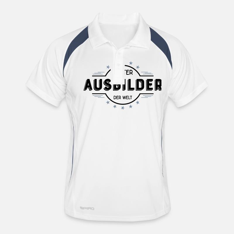 ausbilder - Männer Polo atmungsaktiv - Weiß/Navy