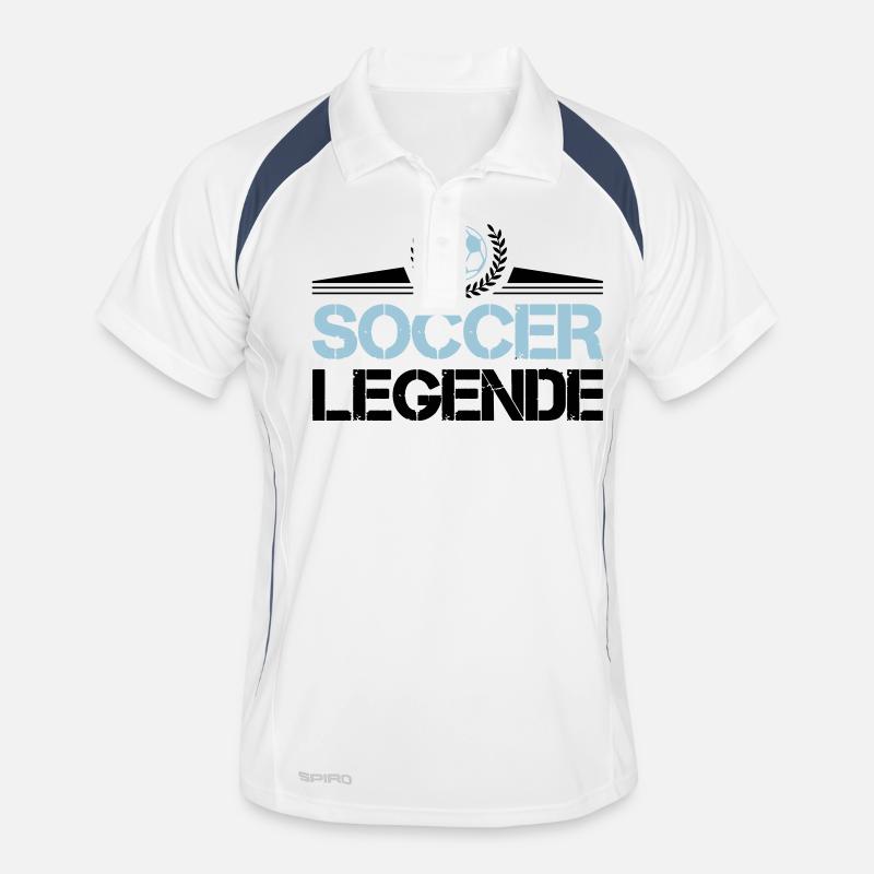 fussball soccer legende - Männer Polo atmungsaktiv - Weiß/Navy