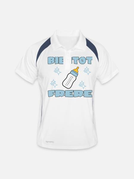 BIENTOT FRERE - Polo respirant Homme - blanc/marine - Devant