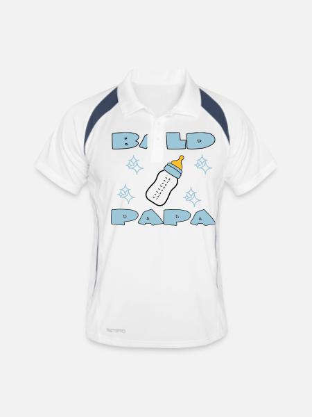 BALD PAPA - Men's Polo breathable - white/navy - Front
