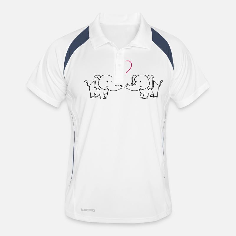 Éléphants amoureux Polo respirant Homme