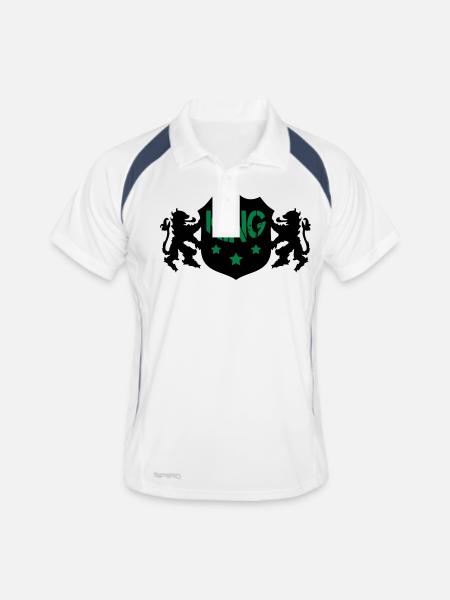 King - Men's Polo breathable - white/navy - Front