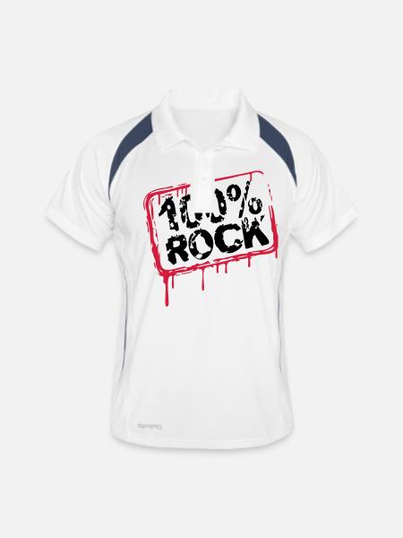 100% Percent Musique Rock Timbre Graffiti Drops - Polo respirant Homme - blanc/marine - Devant
