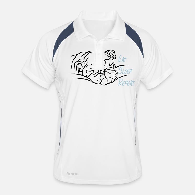 Eat Sleep Repeat - Männer Polo atmungsaktiv - Weiß/Navy