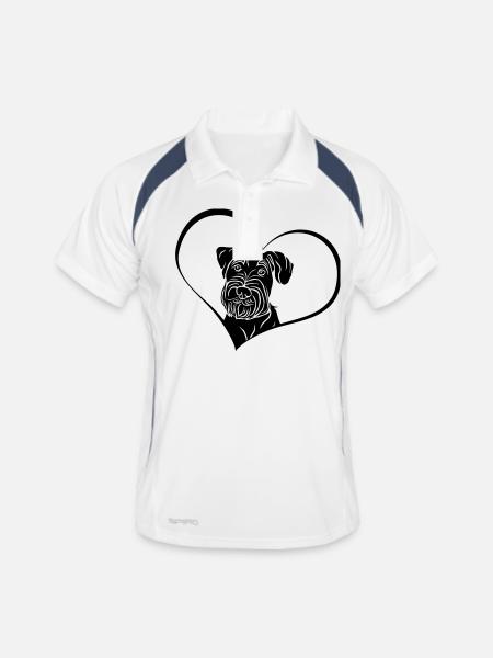 Middle schnauzer in the heart - Men's Polo breathable - white/navy - Front