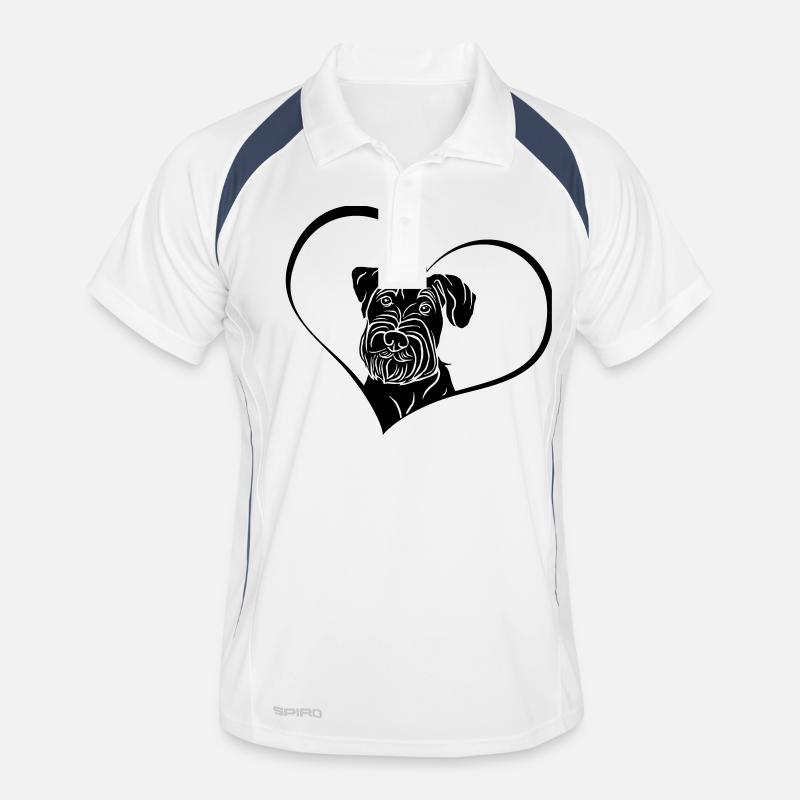 Mittelschnauzer im Herz Männer Polo atmungsaktiv