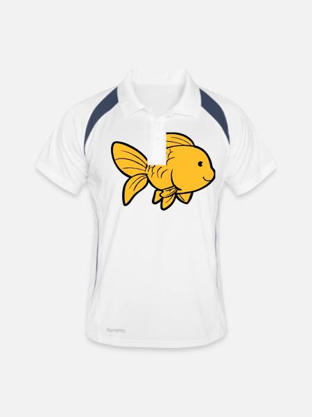 Poisson Poisson Rouge - Polo respirant Homme - blanc/marine - Devant