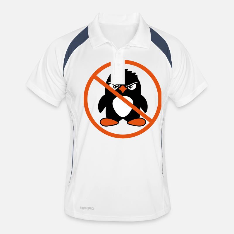 Evil Penguins Forbidden Area Sign Note Cool Men's Polo breathable